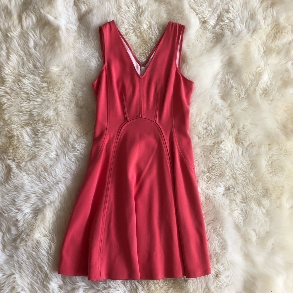 Rebecca Taylor Sleeveless Seamed V-Neck Dress 2
